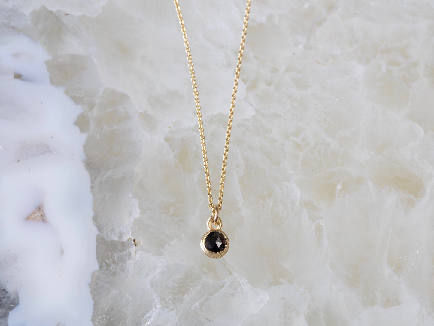 Black Diamond Dot Necklace