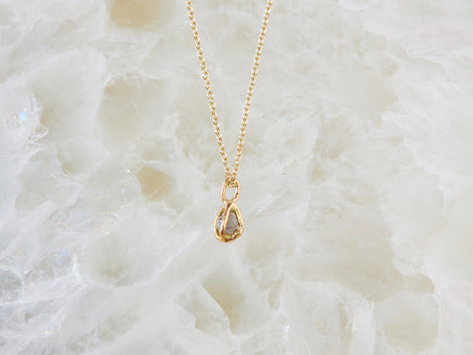 14K Gold Raw Diamond Necklace