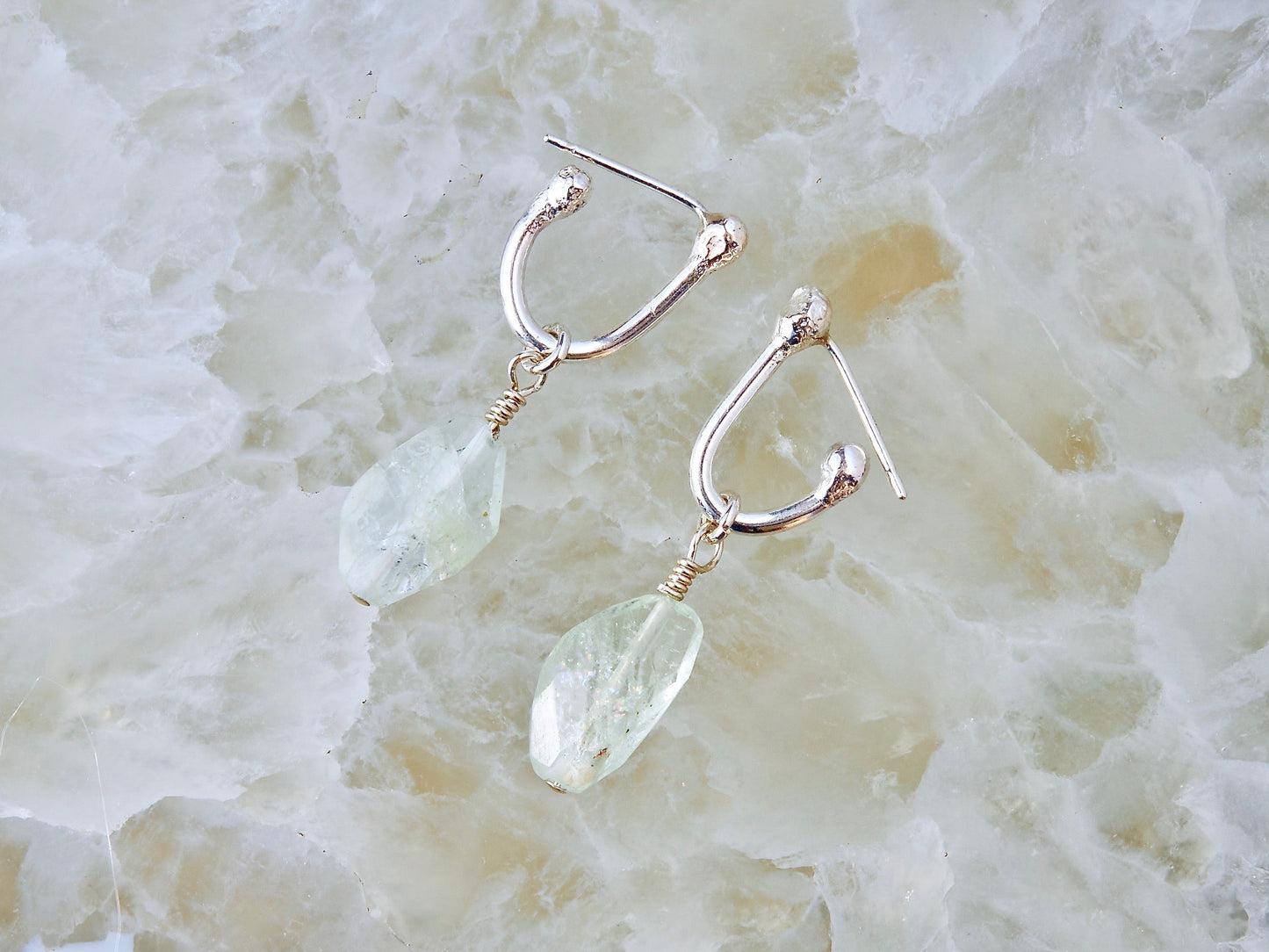 Aquamarine Tassel Earrings