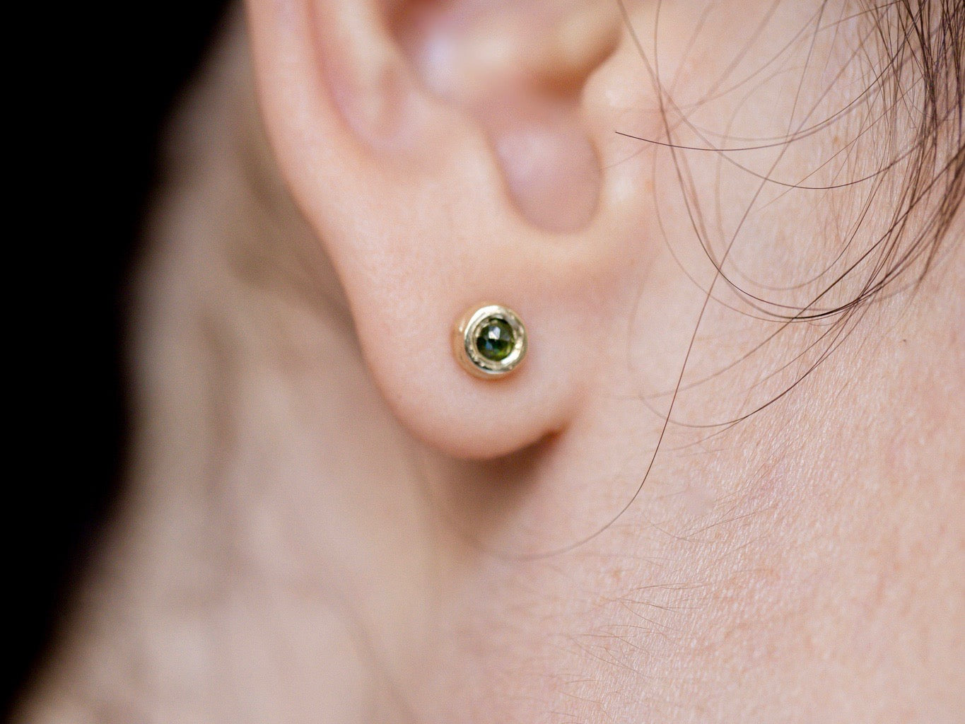 Antique Green Diamond Earring