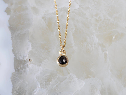 Black Diamond Dot Necklace